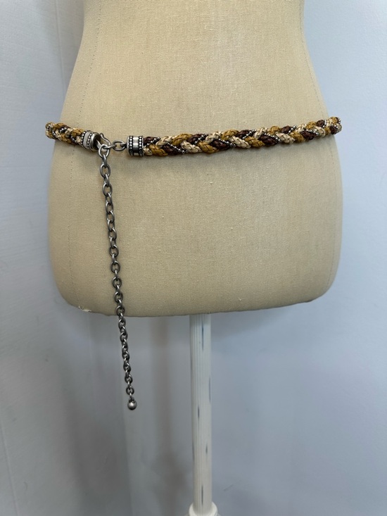 Accessories - Braided Rope Chain Waist Belt in Brown and Gold